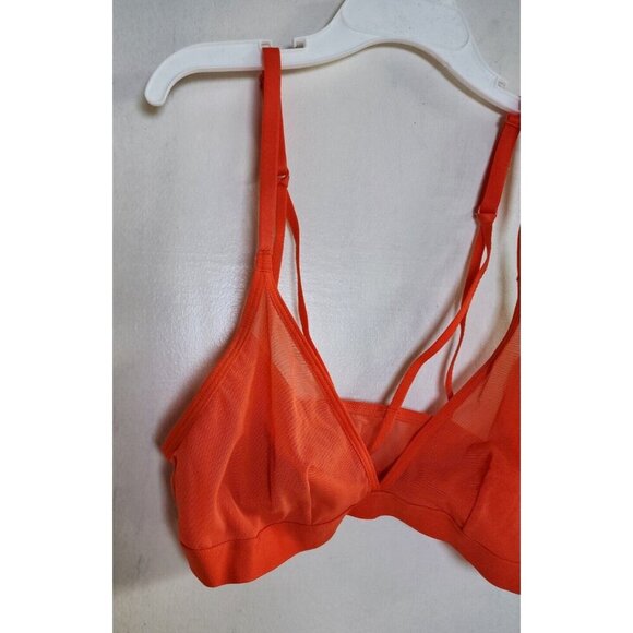 New Auden Women's Orange Sheer Pullover Bralette Adjustable Straps Size XS - Picture 2 of 6